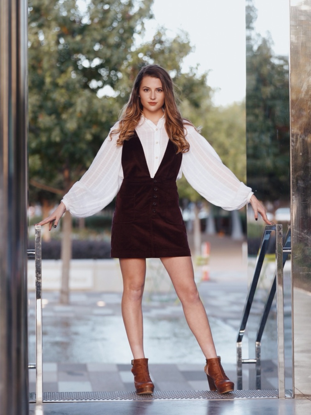 Velvet Pinafore Jumper in Deep Burgundy-Free People